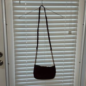 crossbody maroon purse small gold chain